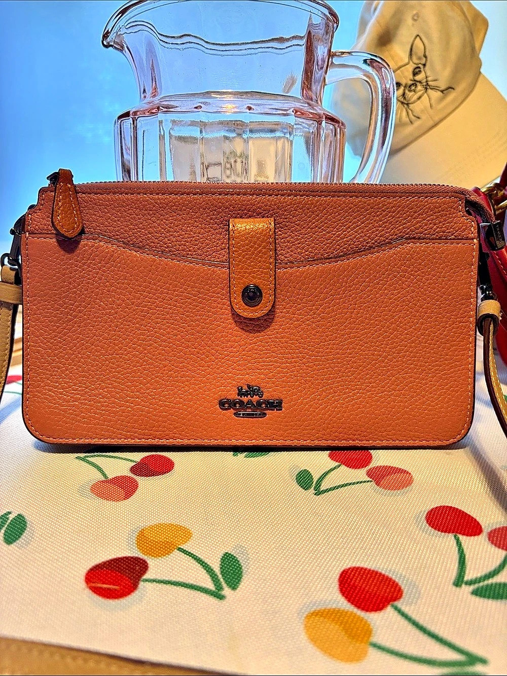Coach Mini Noa Leather Pop-Up Messenger Crossbody Bag in Pink & Brown
